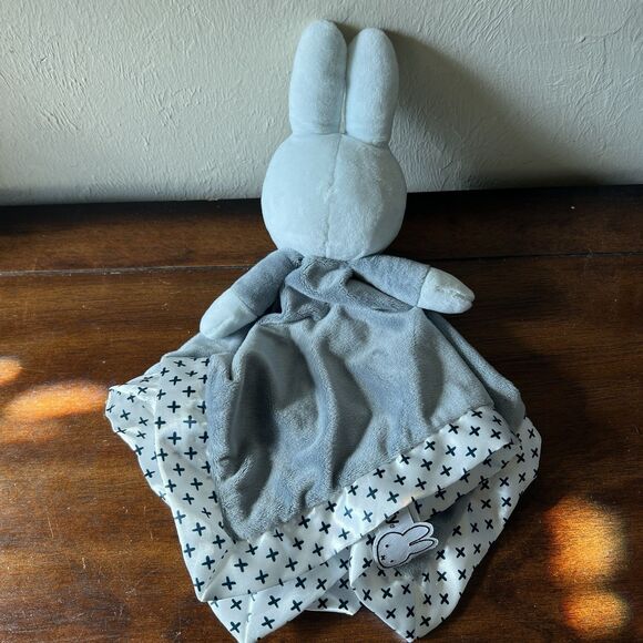 Miffy Bunny Baby Security Blanket Gray Cloud Douglas Cuddle Toy Satin Trim Lovey - Picture 4 of 11